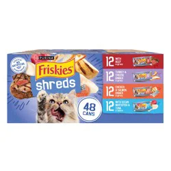 Purina Friskies Beef, Turkey Cheese, Chicken Salmon Dinner with Ocean Whitefish Tuna Cat Food Variety Pack, 5.5 oz., Count of 48