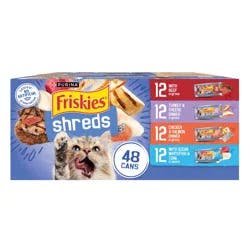 Purina Friskies Beef, Turkey Cheese, Chicken Salmon Dinner with Ocean Whitefish Tuna Cat Food Variety Pack, 5.5 oz., Count of 48