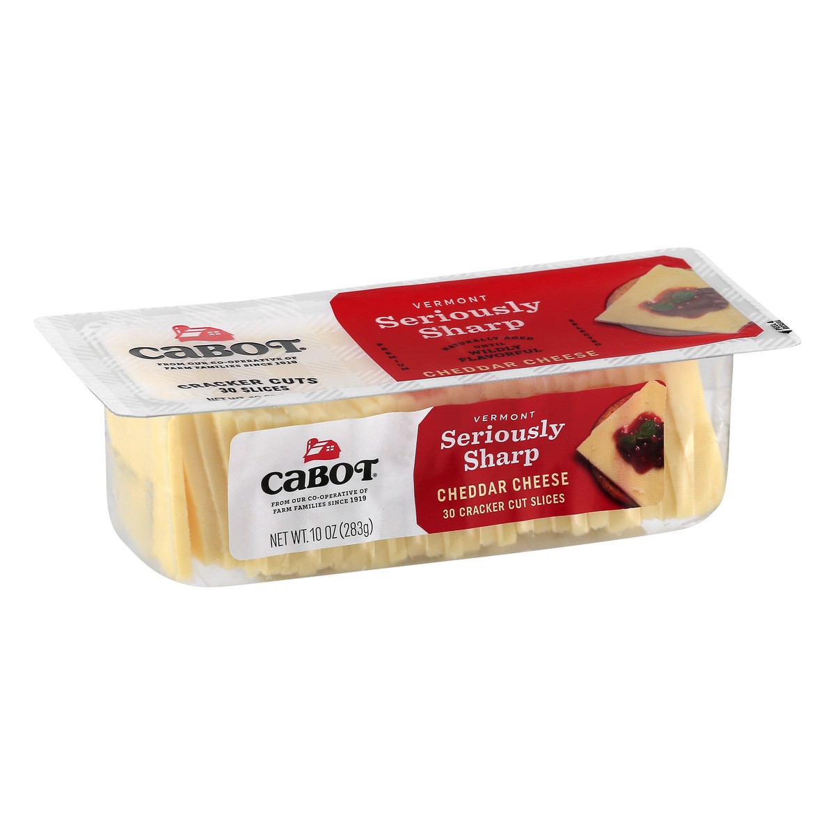 slide 8 of 9, Cabot Seriously Sharp Cheddar Cheese Cracker Cut Slices, 10 oz