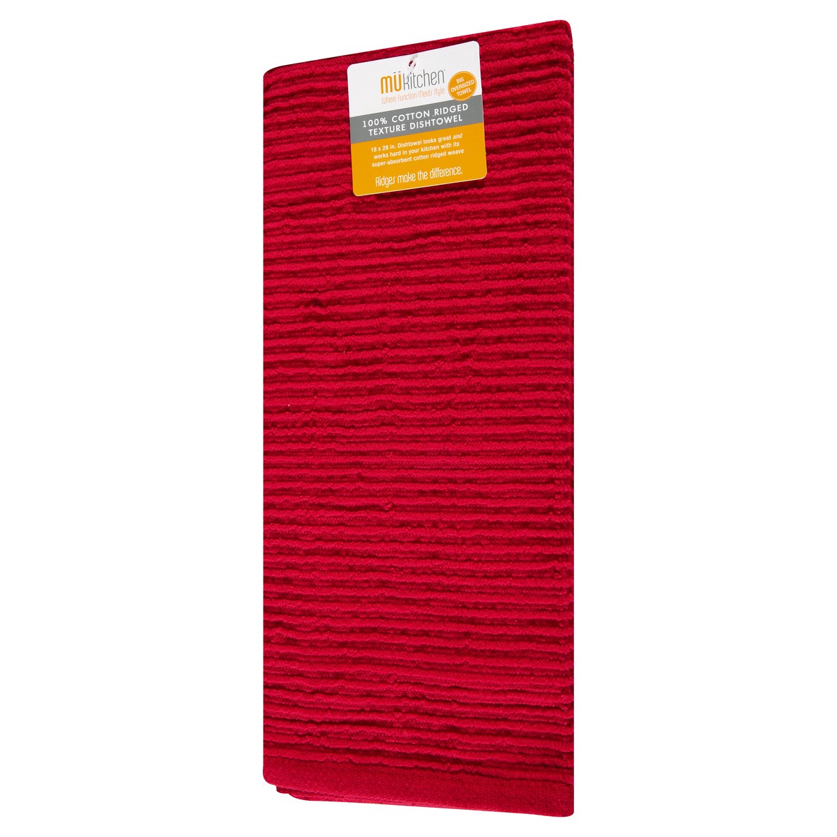 slide 2 of 9, MÜkitchen 100% Cotton Ridged Texture Ruby Dishcloth 1 ea, 1 ea