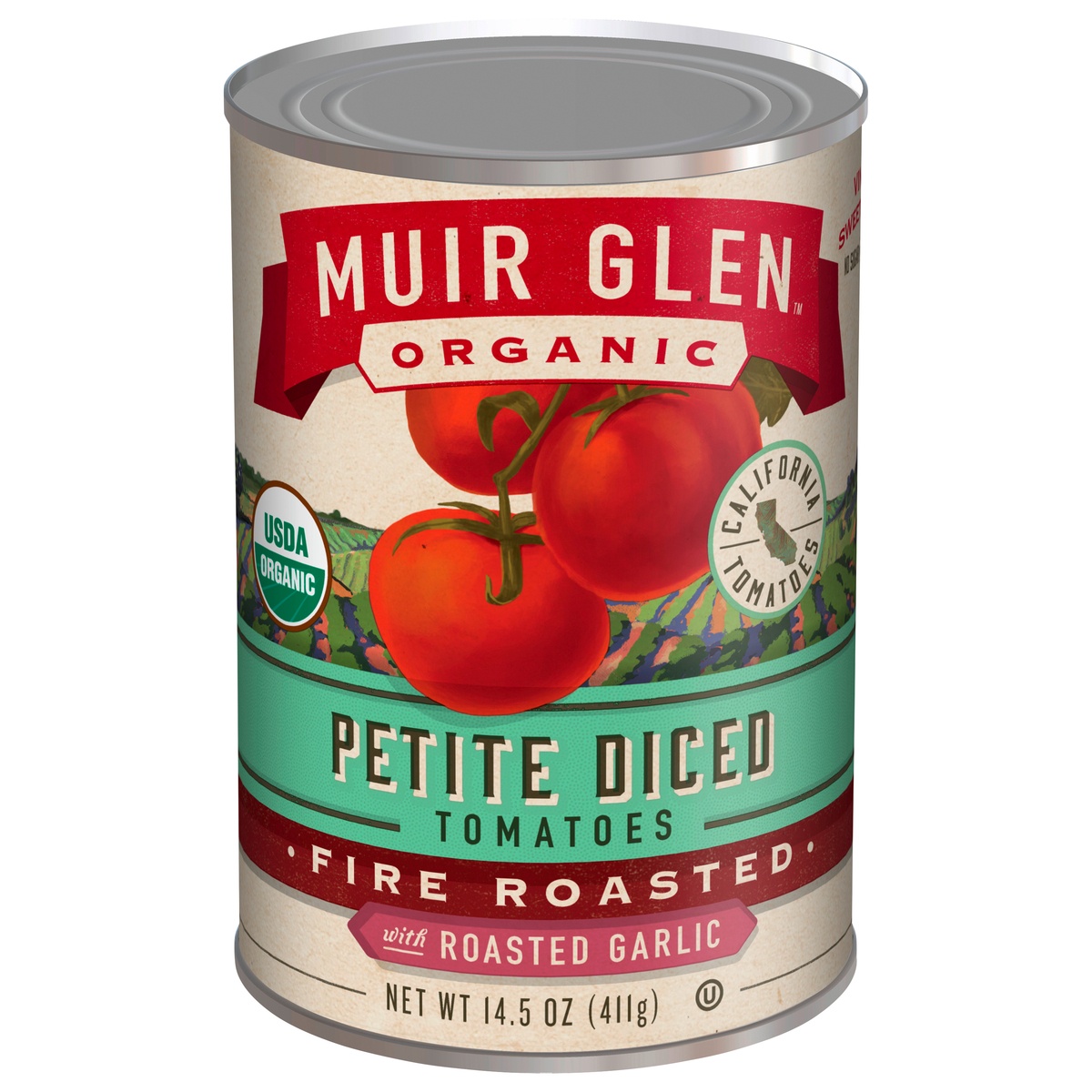 slide 1 of 1, Muir Glen Organic Petite Diced Fire Roasted Tomatoes 14.5 oz, 14.5 oz