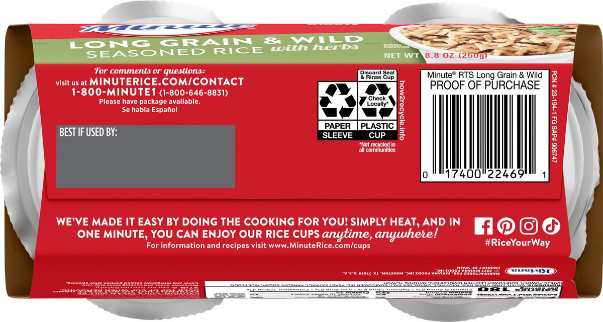 slide 2 of 12, Minute Long Grain & Wild Seasoned Rice with Herbs - 8.8 oz, 8.8 oz