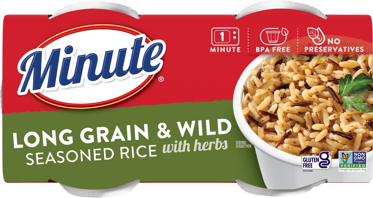 slide 10 of 12, Minute Long Grain & Wild Seasoned Rice with Herbs - 8.8 oz, 8.8 oz