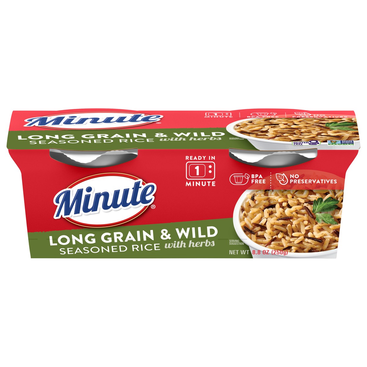 slide 1 of 12, Minute Long Grain & Wild Seasoned Rice with Herbs - 8.8 oz, 8.8 oz