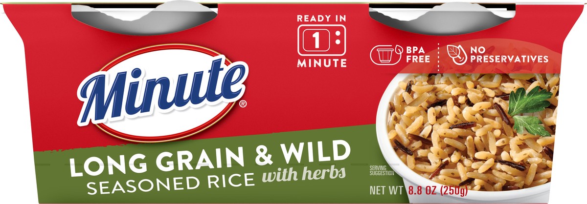 slide 9 of 12, Minute Long Grain & Wild Seasoned Rice with Herbs - 8.8 oz, 8.8 oz