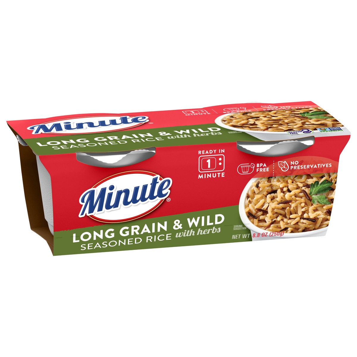 slide 6 of 12, Minute Long Grain & Wild Seasoned Rice with Herbs - 8.8 oz, 8.8 oz