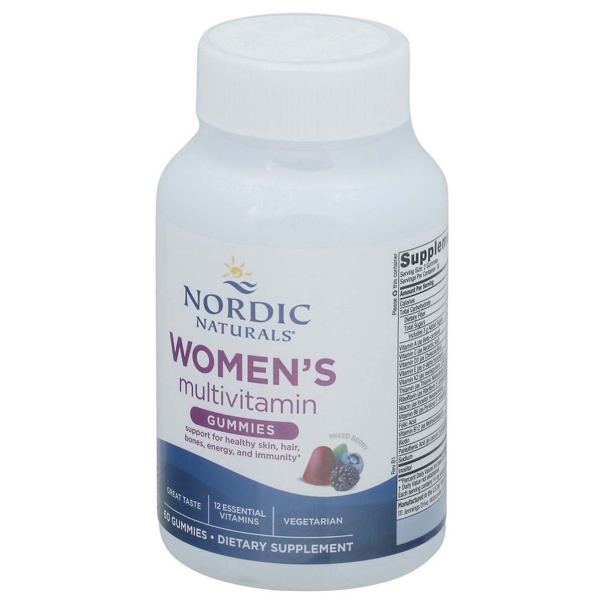 slide 4 of 13, Nordic Naturals Women's Mixed Berry Multivitamin Gummies 60 Gummies, 60 ct