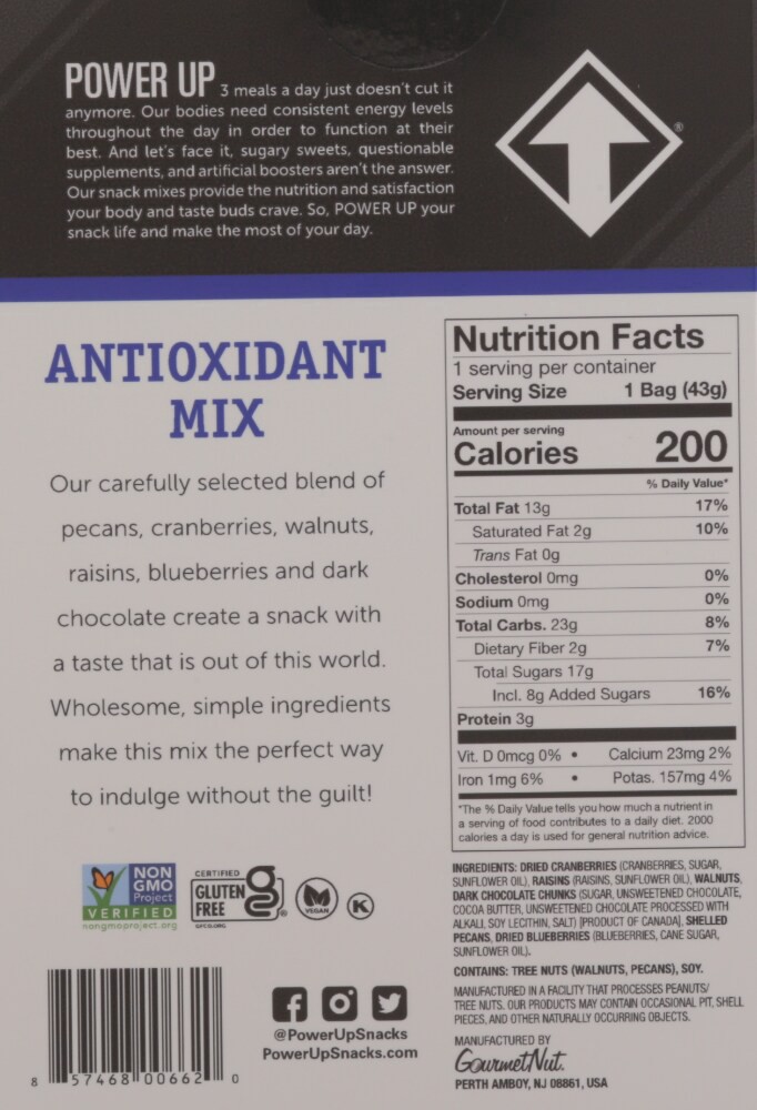 slide 2 of 6, Power Up Premium Trail Mix Antioxidant Mix Multipack, 8 ct