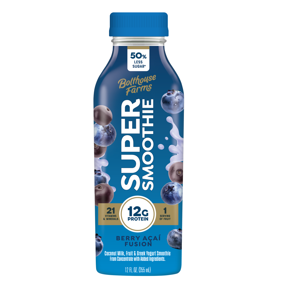 slide 1 of 1, Bolthouse Farms Berry Acai Fusion Super Smoothie 15.2 fl oz, 12 fl oz