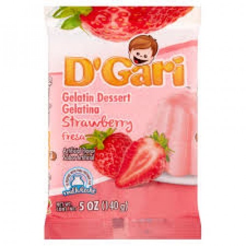 slide 1 of 1, D'Gari Strawberry Gelatin Dessert Mix, 4.2 oz