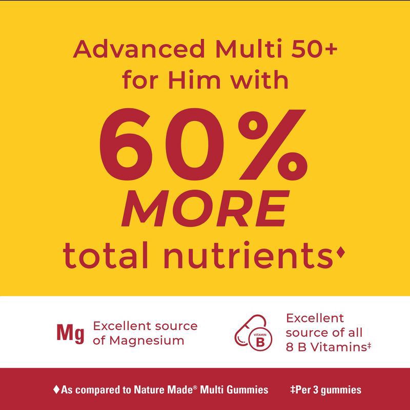 slide 2 of 10, Nature Made Gummies Adv Multi 50 Plus Him, 84 ct