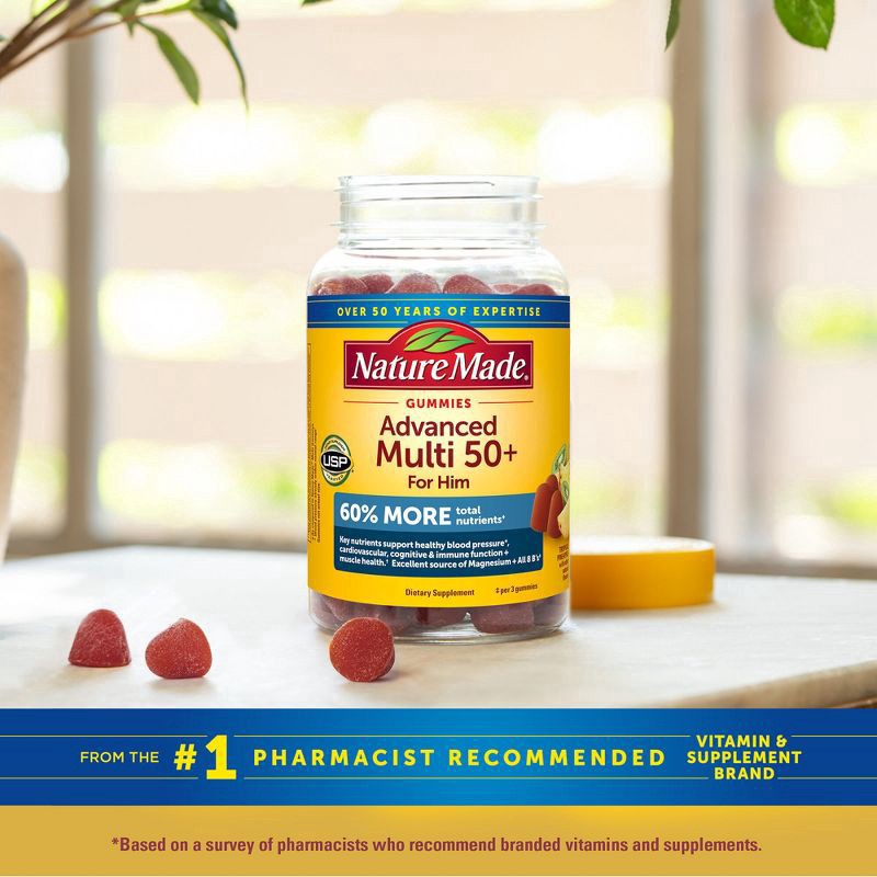 slide 8 of 10, Nature Made Gummies Adv Multi 50 Plus Him, 84 ct