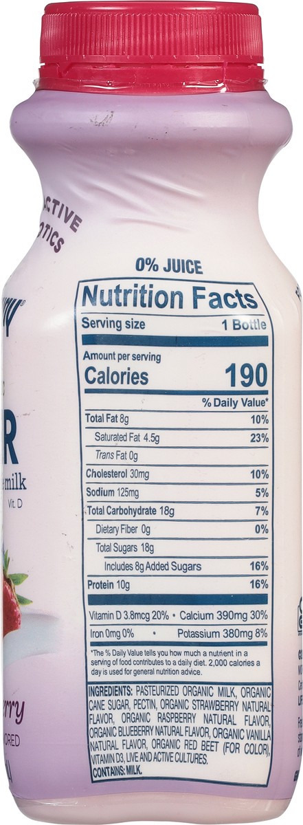 slide 3 of 9, Lifeway Organic Lactose Free Mixed Berry Kefir 8 fl oz, 8 fl oz