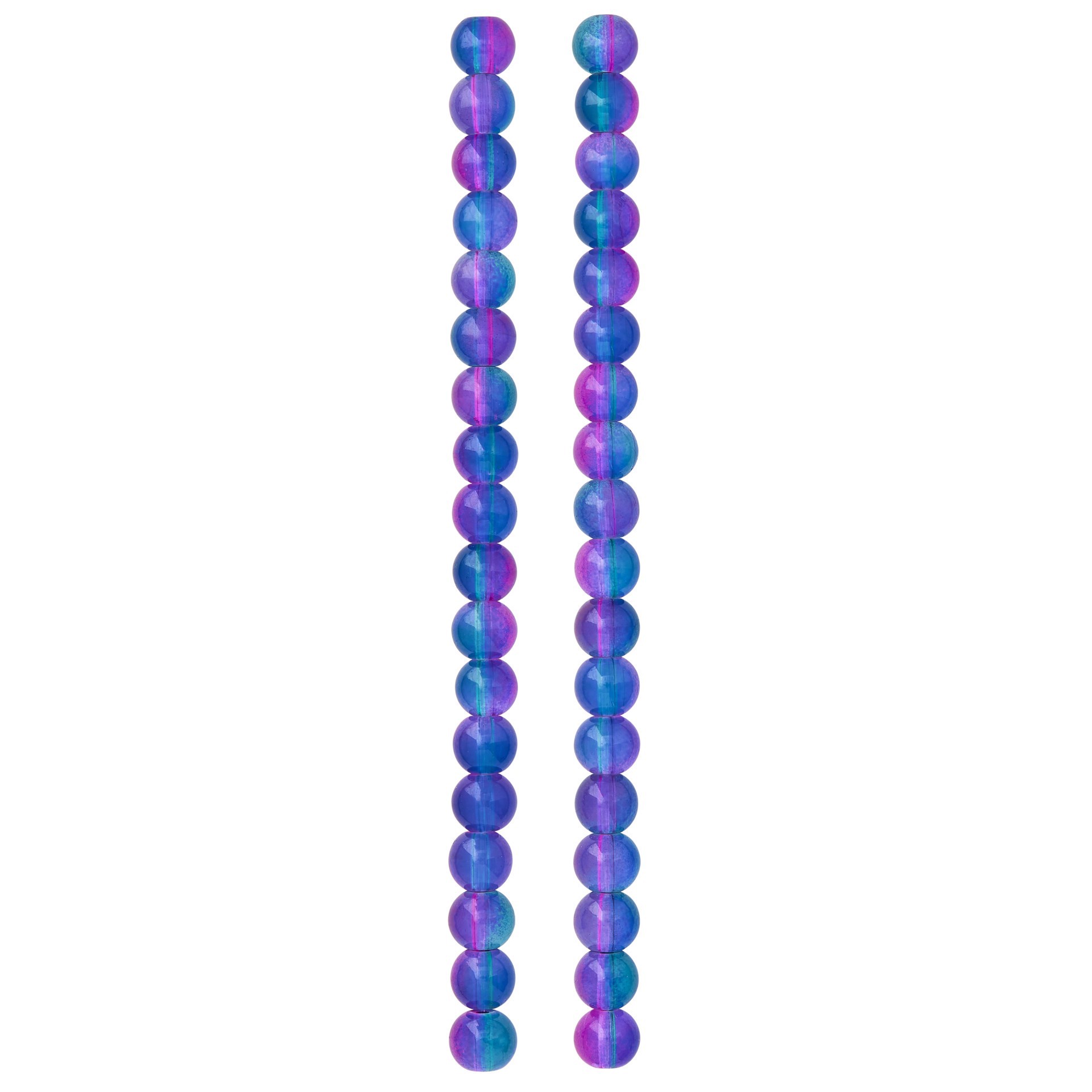slide 2 of 3, Green, Pink & Blue Glass Round Beads, 8mm By Bead Landing, 8mm