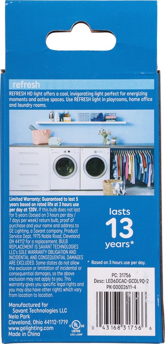 slide 7 of 9, GE Refresh 5.5 Watts HD Light LED Light Bulbs 2 ea, 2 ct