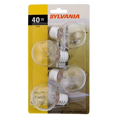 slide 1 of 1, Sylvania G16.5 40 Watt Clear Lightbulbs, 4 ct