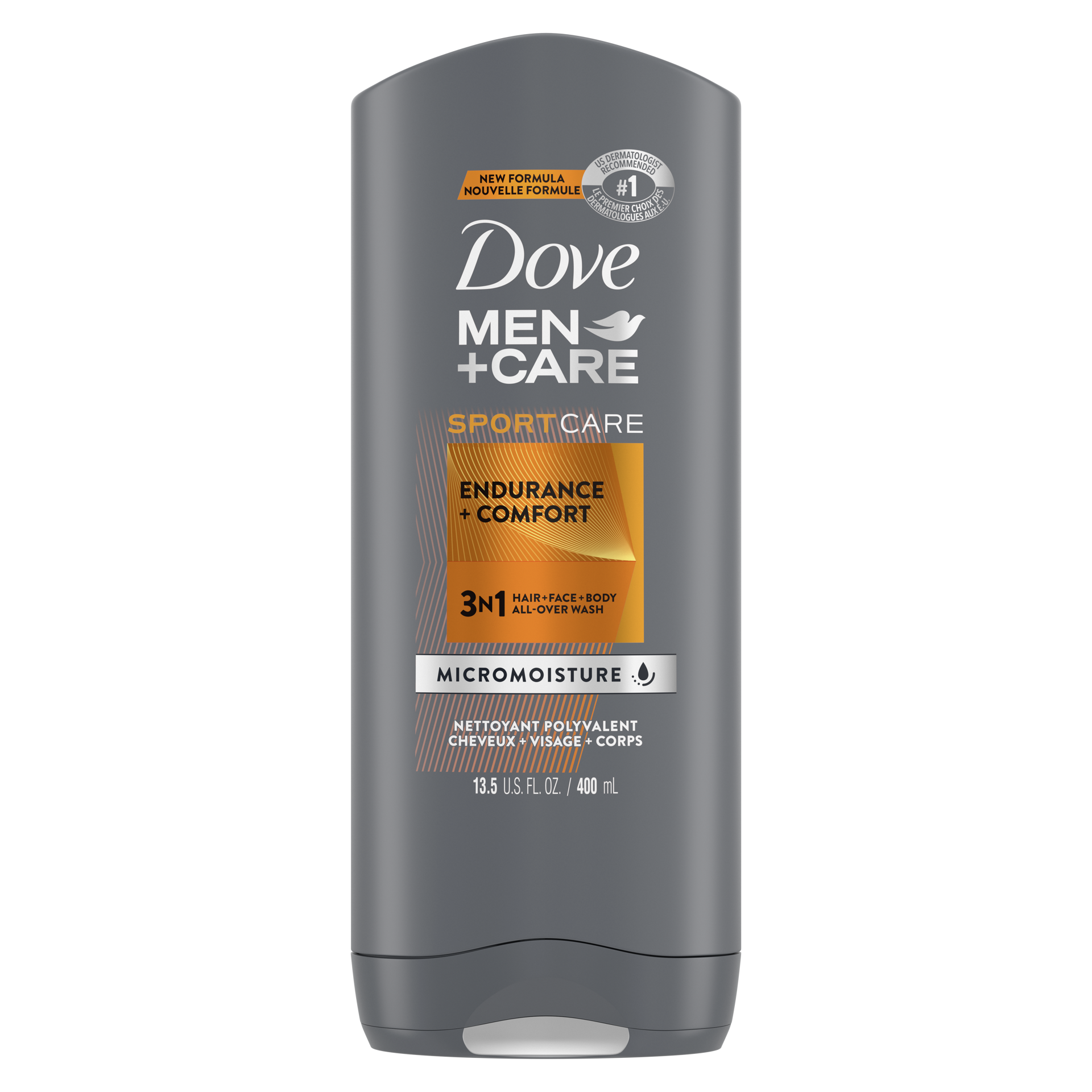 slide 2 of 4, Dove Men+Care SportCare Hair, Face, and Body Wash Endurance & Comfort, 13.5 oz, 13.5 fl oz