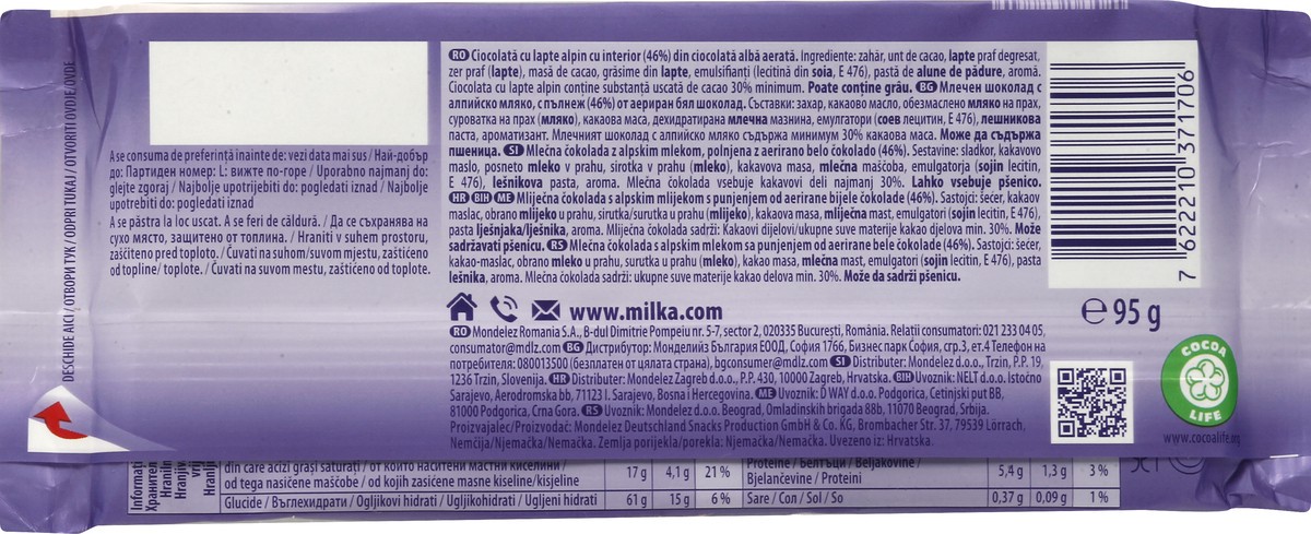 slide 8 of 8, Milka Bubbly White Chocolate 3.35 oz, 3.35 oz