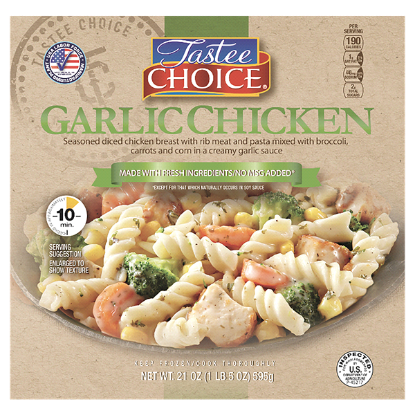 slide 1 of 1, Tastee Choice Garlic Chicken, 21 oz