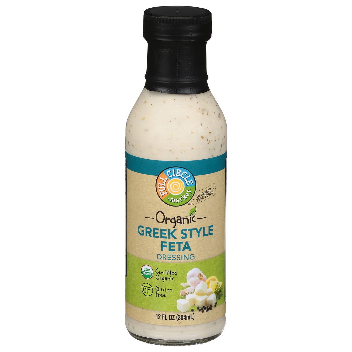 slide 1 of 9, Full Circle Market Organic Greek Style Feta Dressing 12 fl oz, 12 fl oz