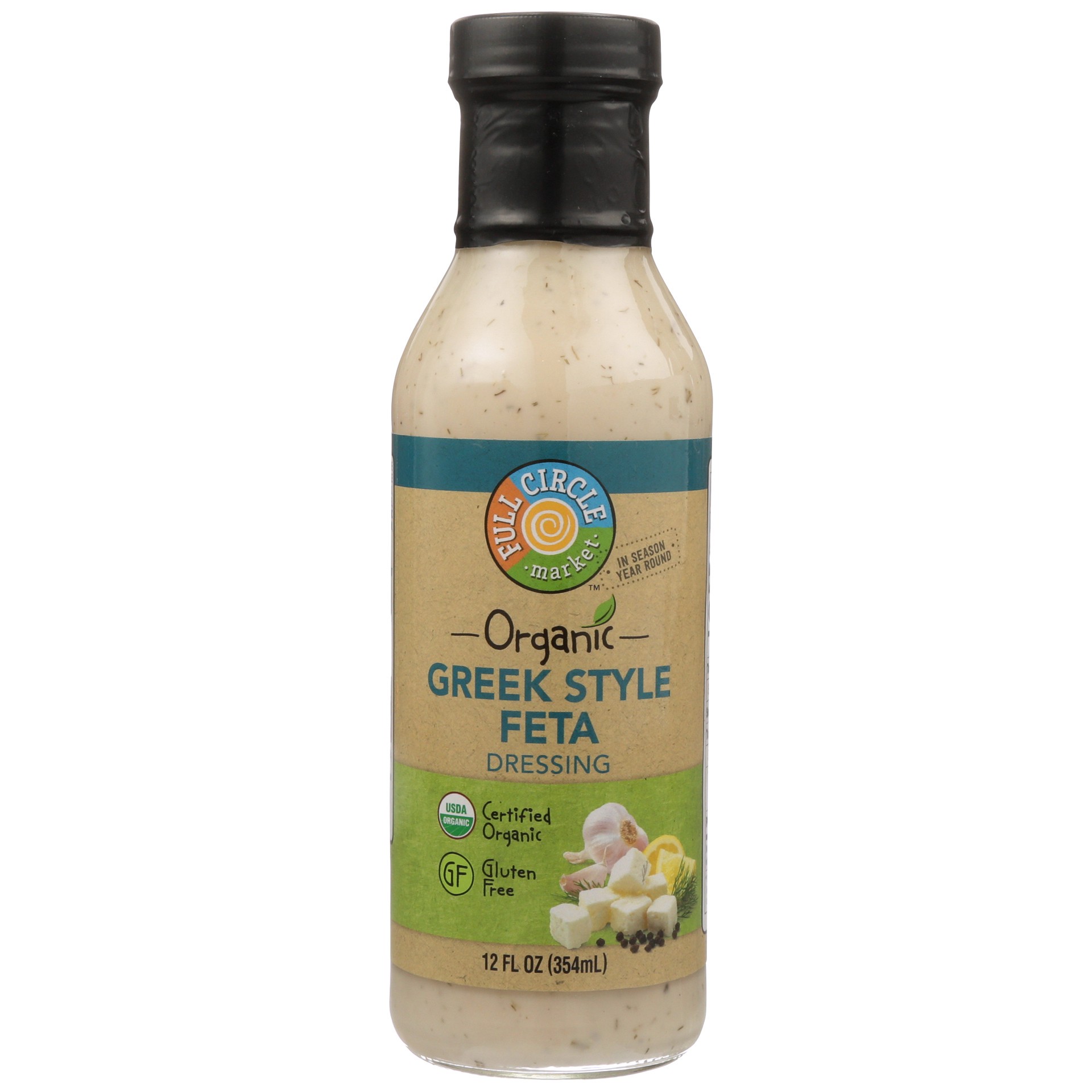 slide 1 of 6, Full Circle Market Organic Greek Style Feta Dressing - 12 fl oz, 12 fl oz
