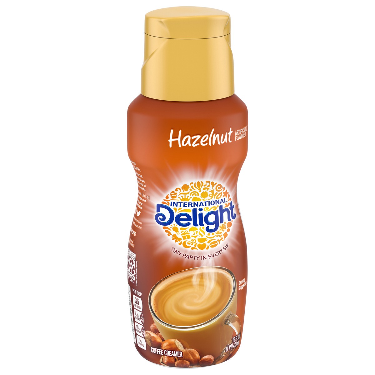 slide 7 of 9, International Delight Coffee Creamer, Hazelnut, Refrigerated Flavored Creamer, 16 FL OZ Bottle, 16 fl oz