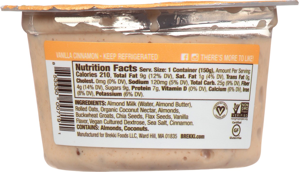 slide 3 of 9, Brekki Vanilla Cinnamon Overnight Oats, 5.3 oz