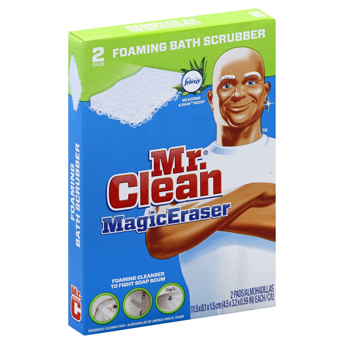 slide 1 of 9, Mr. Clean Bath Scrubber 2 ea, 2 ct