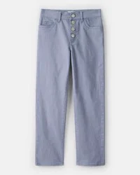 Oshkosh Girls Button-Front Straight Leg Pants - Grey Blue 8