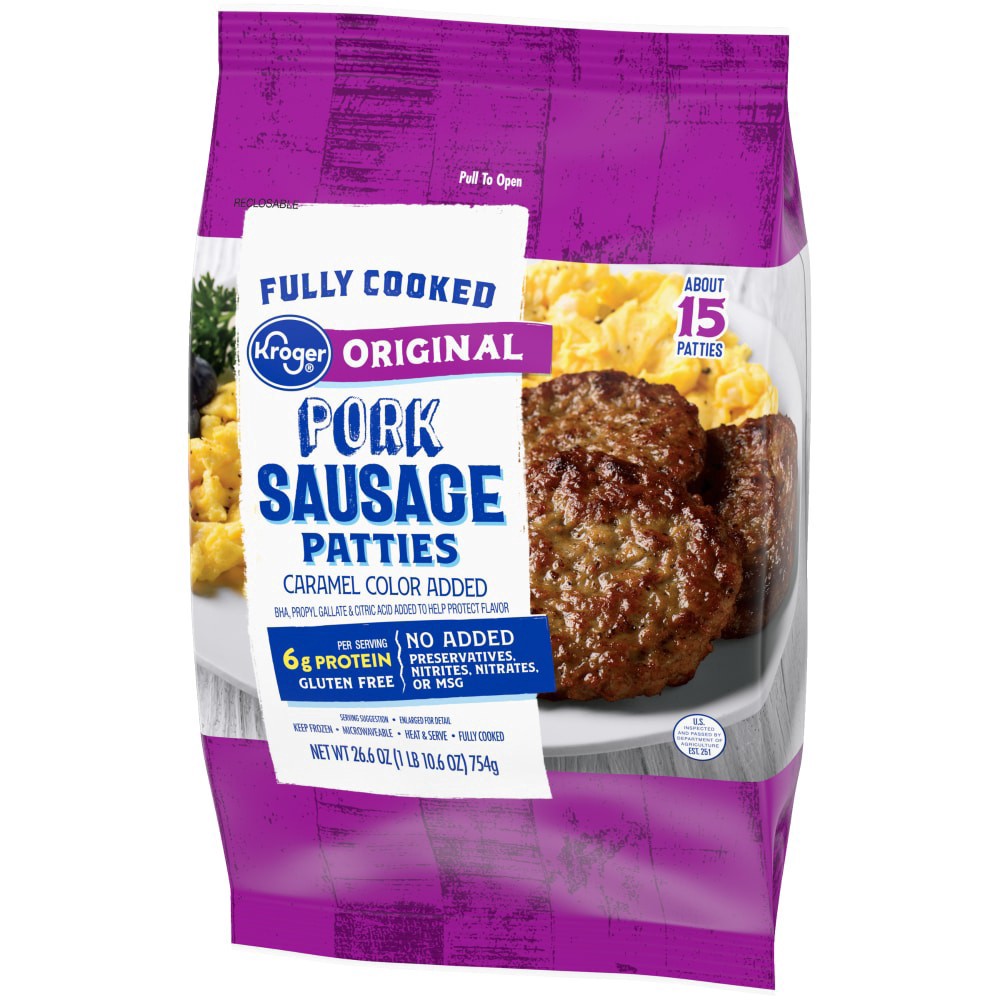 slide 2 of 2, Kroger Original Pork Sausage Patties, 26.6 oz