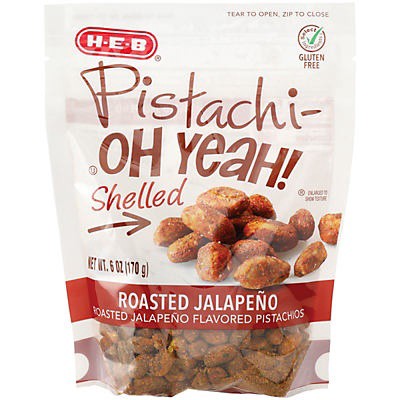 slide 1 of 1, H-E-B Select Ingredients Roasted Jalapeno Shelled Pistachios, 6 oz