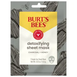 Burt's Bees Detoxifying Charcoal Sheet Mask, Single Use Sheet Mask