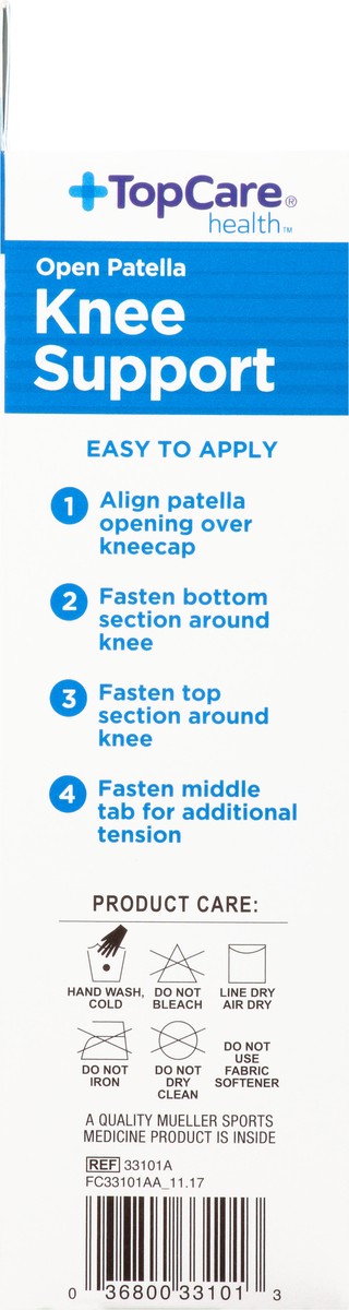 slide 2 of 13, TopCare Health One Size Open Patella Moderate Knee Support 1 ea, 1 ct