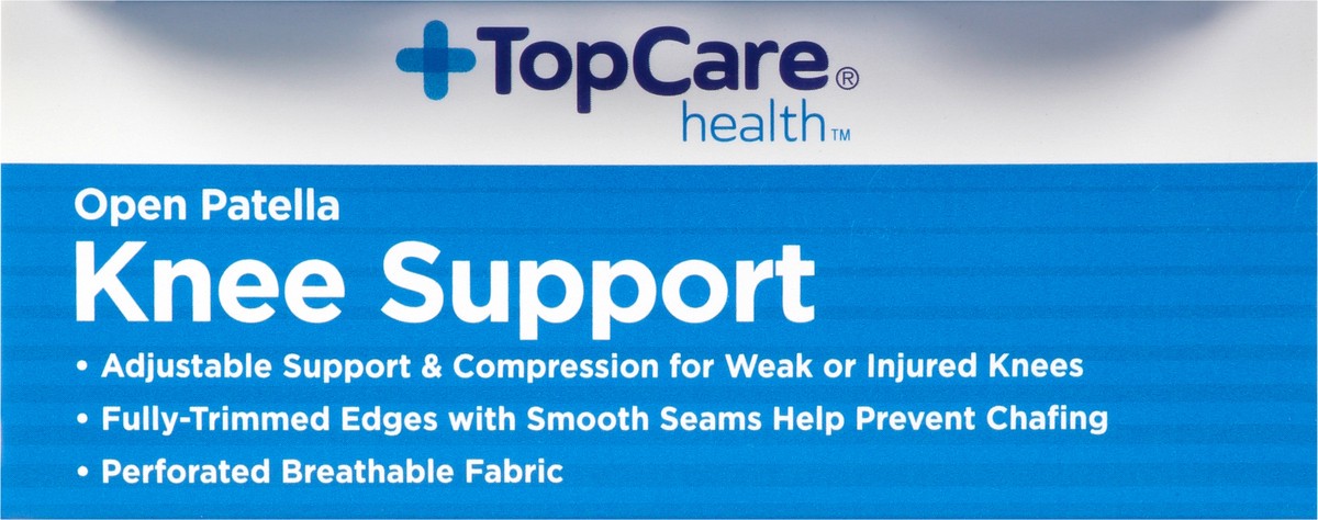 slide 11 of 13, TopCare Health One Size Open Patella Moderate Knee Support 1 ea, 1 ct