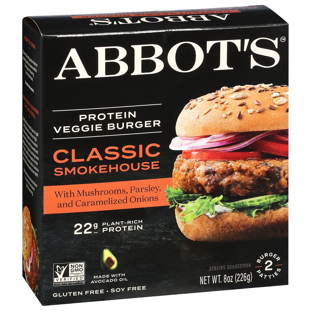 slide 3 of 4, Abbot's Classic Smokehouse Protein Veggie Burger 2 Each, 8 oz