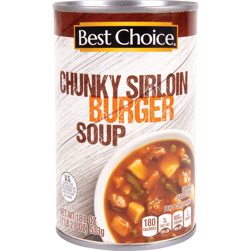 slide 1 of 1, Best Choice Chunky Sirloin Burger Soup, 18.8 oz