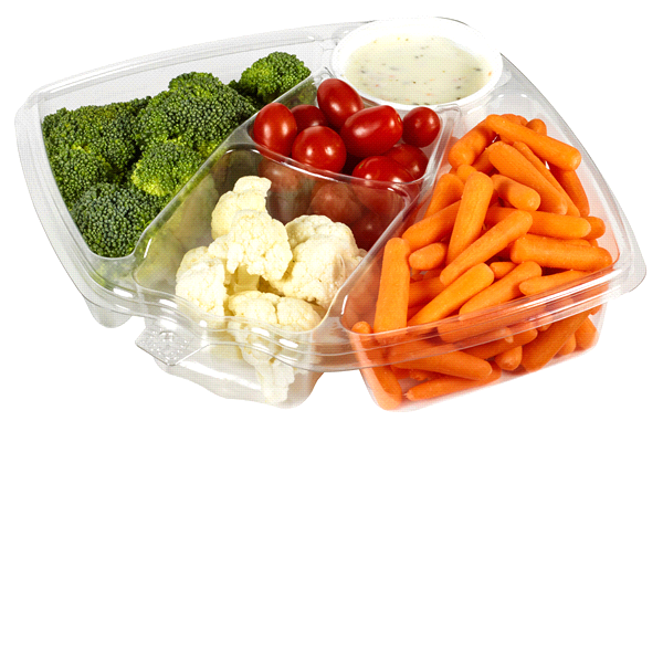 slide 1 of 1, Apio Celebration Tray with Vegetable Dip, 64 oz