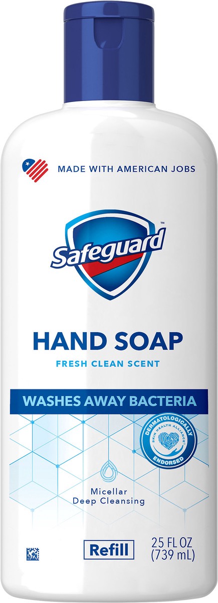 slide 5 of 5, Safeguard Liquid Hand Soap, Fresh Clean Scent Refill, 25 oz, 25 fl oz