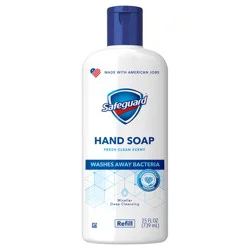 Safeguard Liquid Hand Soap, Fresh Clean Scent Refill, 25 oz