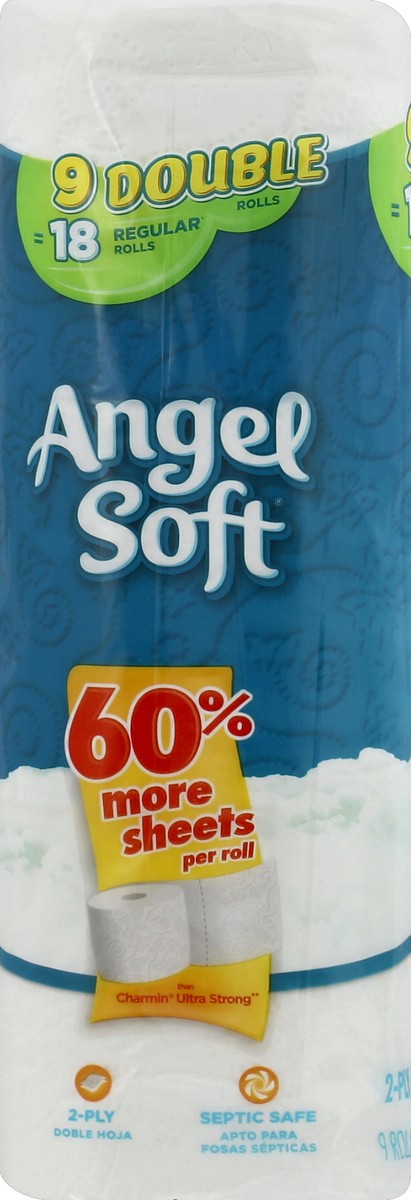 slide 4 of 4, Angel Soft Bathroom Tissue 9 ea, 9 ct