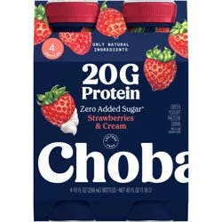 Chobani Zero Added Sugar Lactose Free Greek Strawberries & Cream Yogurt Protein Drink
