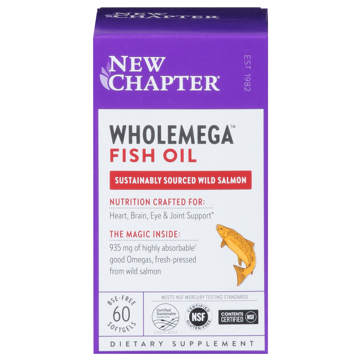 slide 1 of 9, New Chapter Wholemega Whole Fish Oil, 60 ct