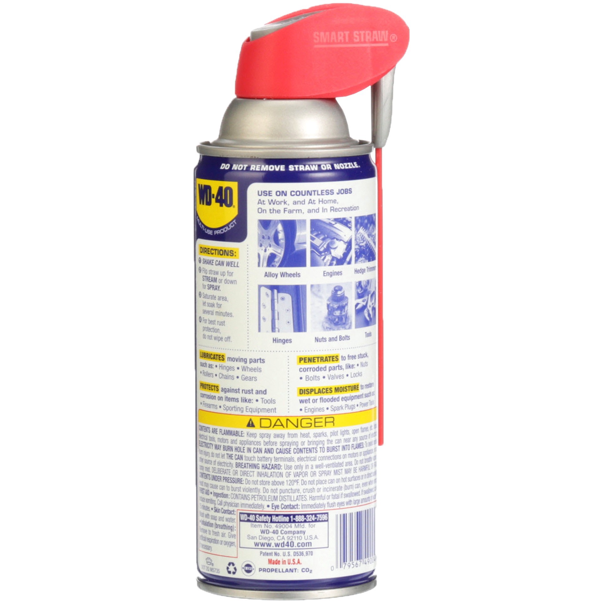 slide 9 of 13, WD-40 Lubricating & Penetrating Oil Spray with Smart Straw, 11 oz