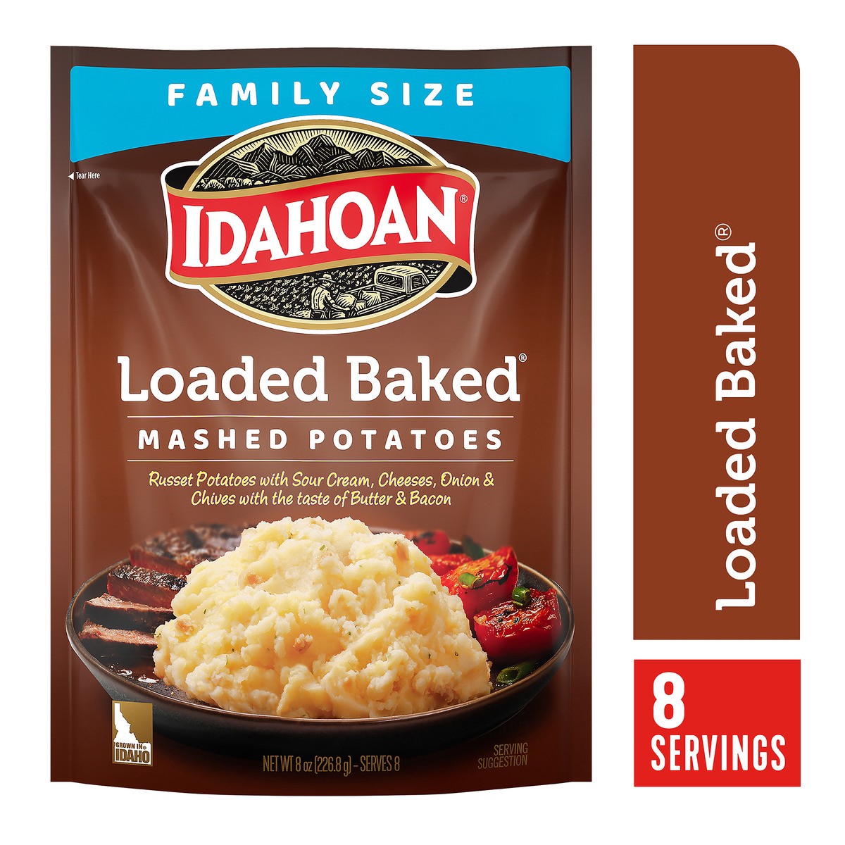 slide 1 of 3, Idahoan Loaded Baked Mashed Potatoes Family Size, 8 oz