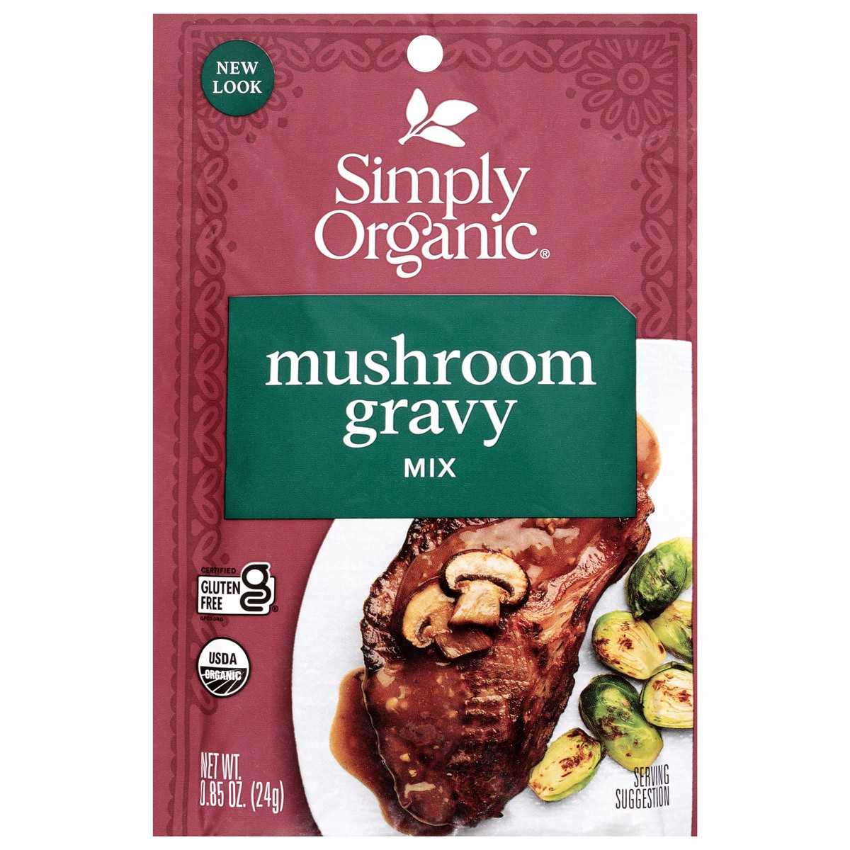 slide 1 of 14, Simply Organic Mushroom Sauce Seasoning Mix, 0.9 oz