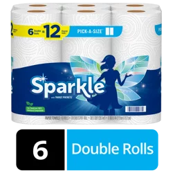 Sparkle Pick-A-Size Paper Towels, 6 Double Rolls
