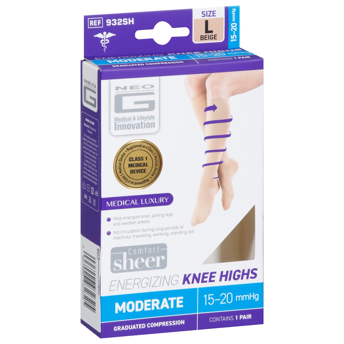 slide 5 of 9, Neo G Comfort Sheer Energizing Knee Highs Large 1 ea, 1 ct