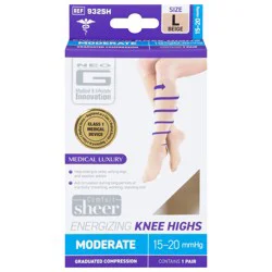 Neo G Comfort Sheer Energizing Knee Highs Large 1 ea