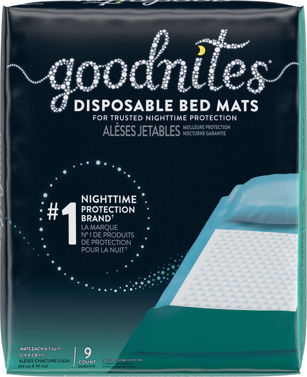 slide 6 of 9, Goodnites Disposable Bed Mats for Bedwetting, 2.4 x 2.8 ft, 9 Ct, 9 ct