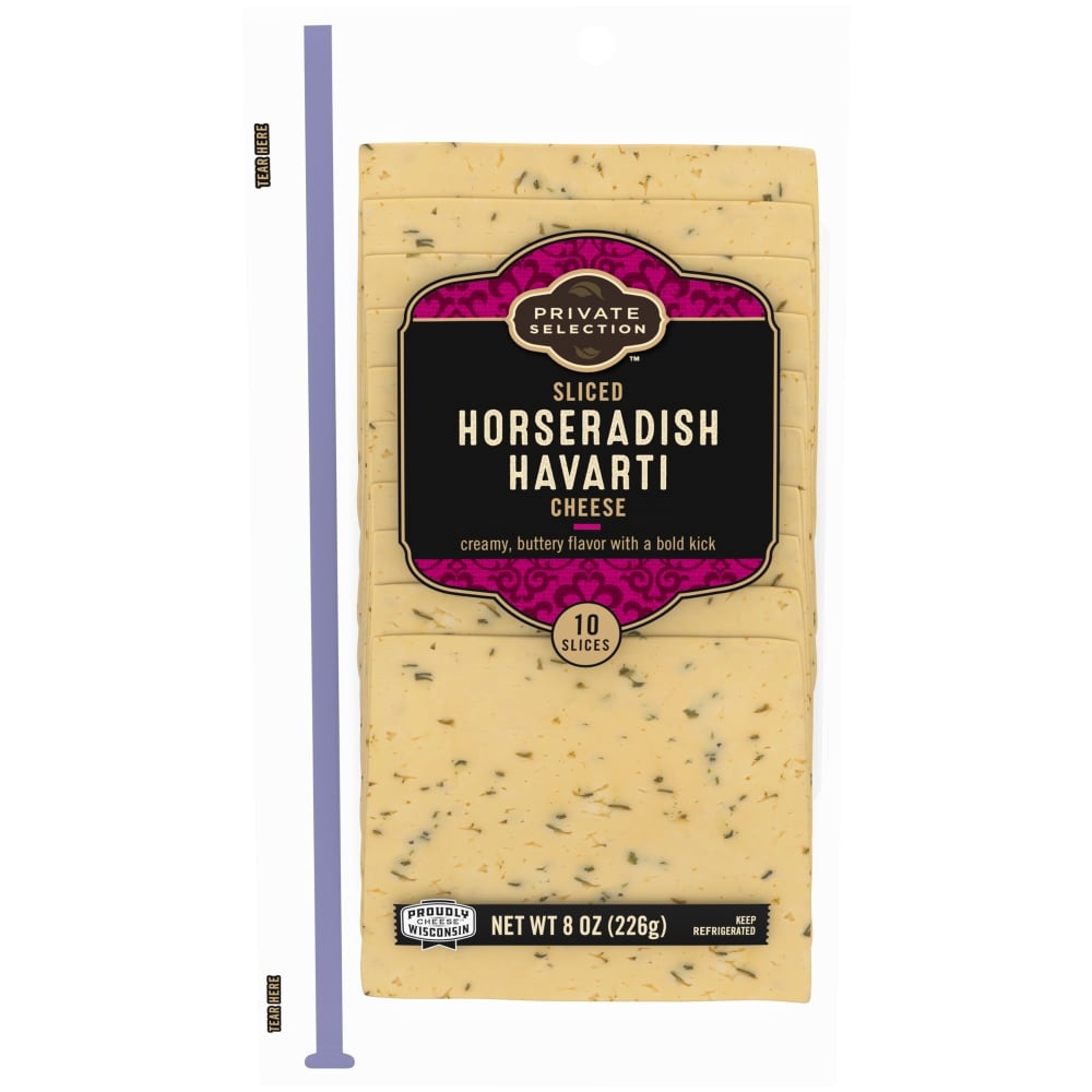 slide 1 of 1, Private Selection Sliced Horseradish Havarti Cheese, 8 oz